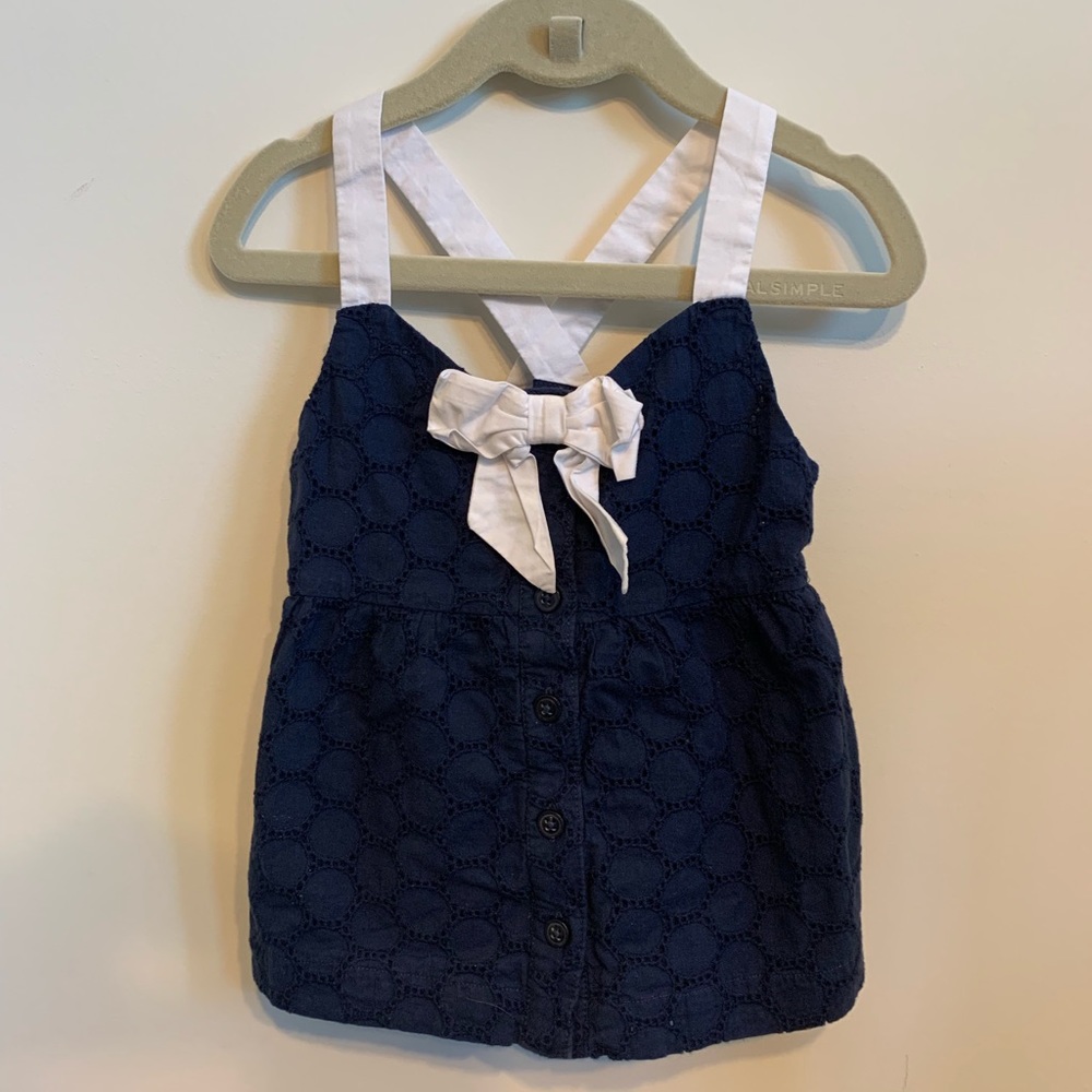 Janie and Jack Navy Eyelet Top (3)
